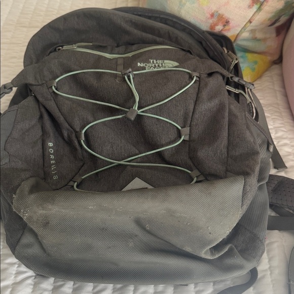 The North Face Charcoal Backpack with Light Green Details - Picture 8 of 8